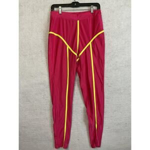 HL Leggings Womens XL Pink‎ Ankle High Rise Contrast Piping Stretch Activewear